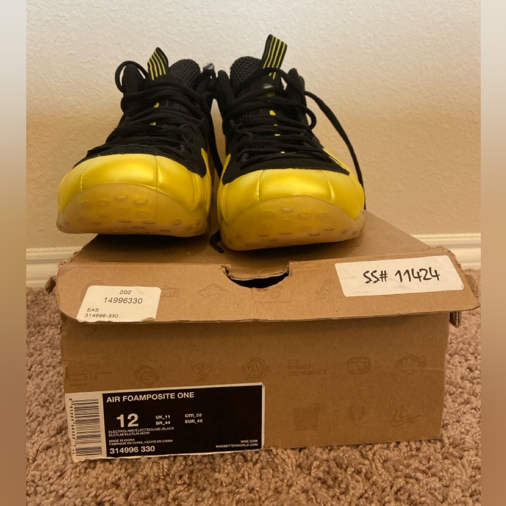 Nike Air Foamposite One Electrolime Size 12